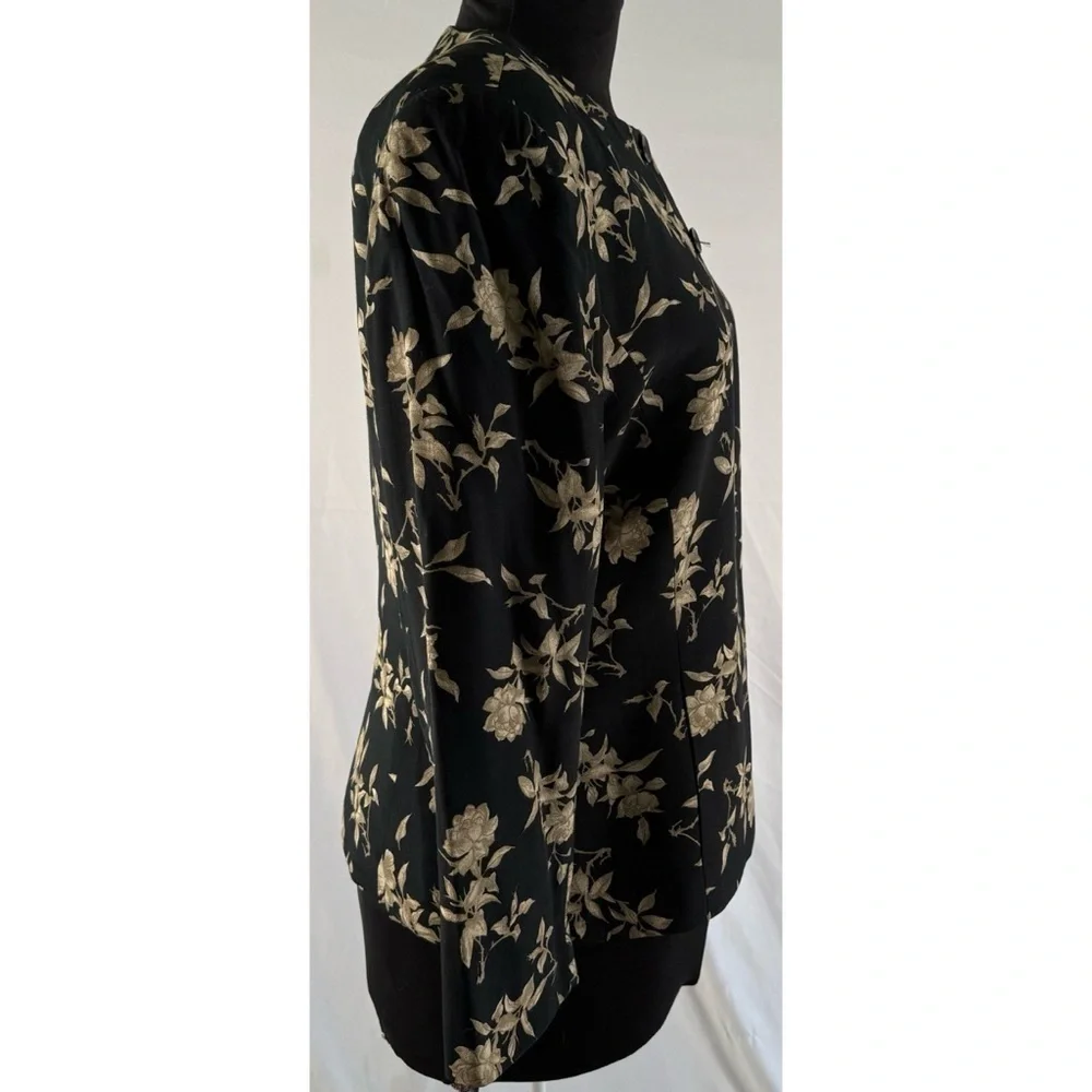 90’s Vintage ‘Rena Rowan’ Black and Gold Floral Blazer
